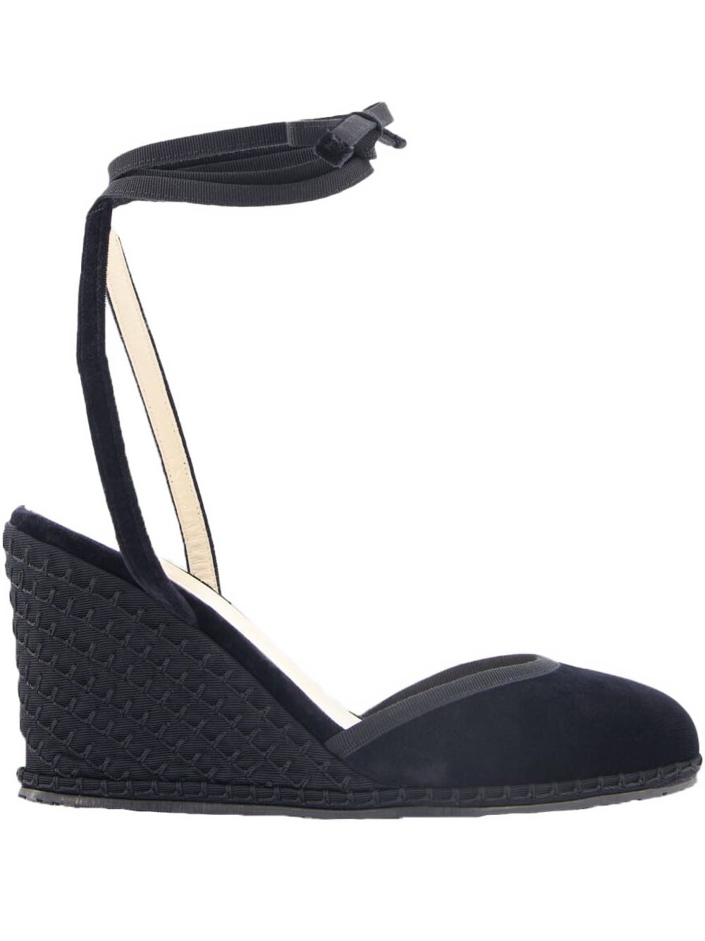 100mm velvet lace-up heeled espadrilles - 1