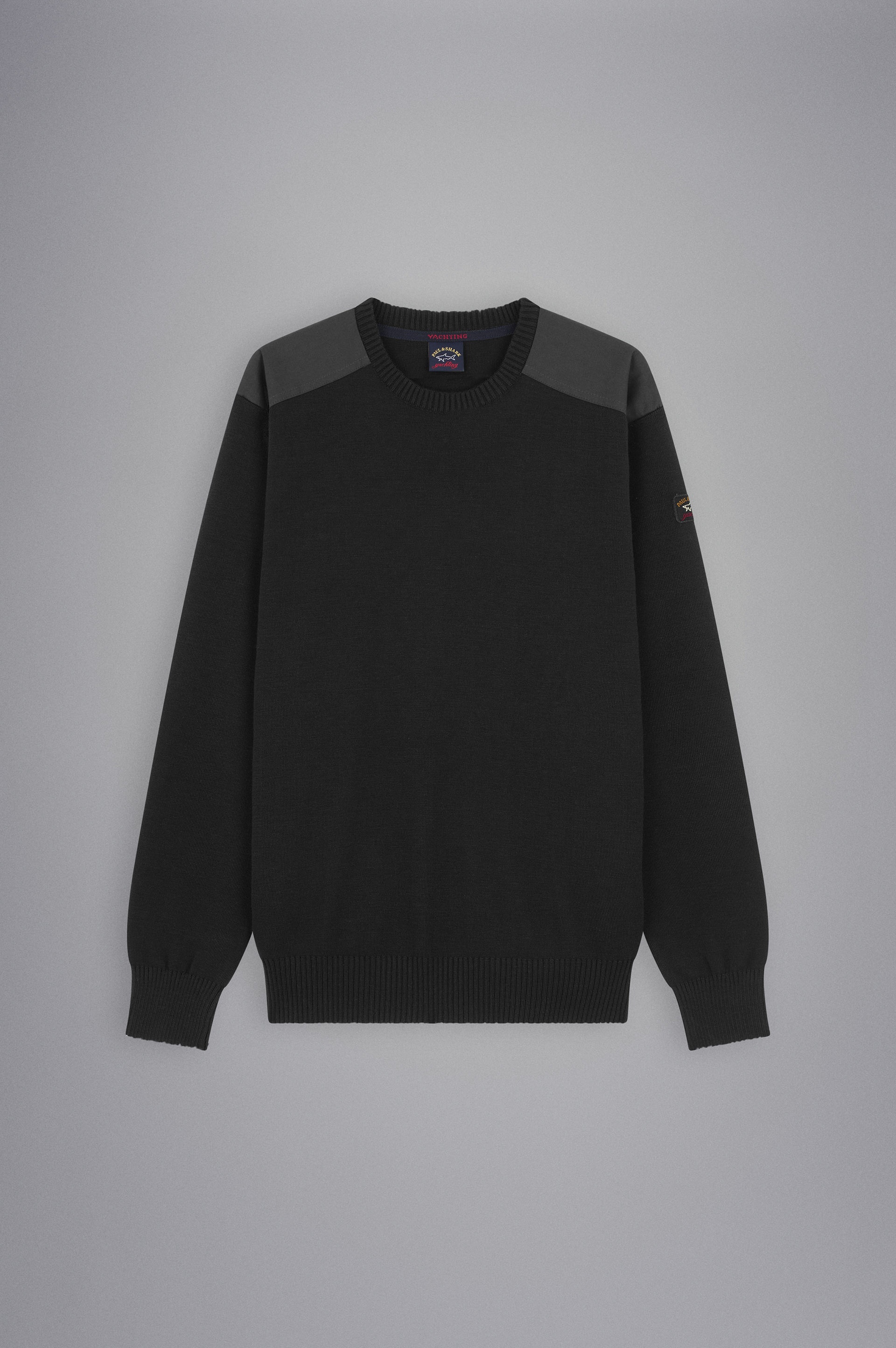 WOOL CREW NECK WITH ICONIC BADGE - 1