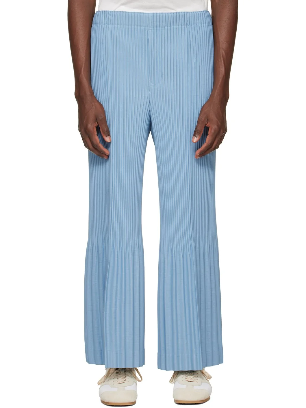 Blue Pleats Bottoms 1 Trousers - 1
