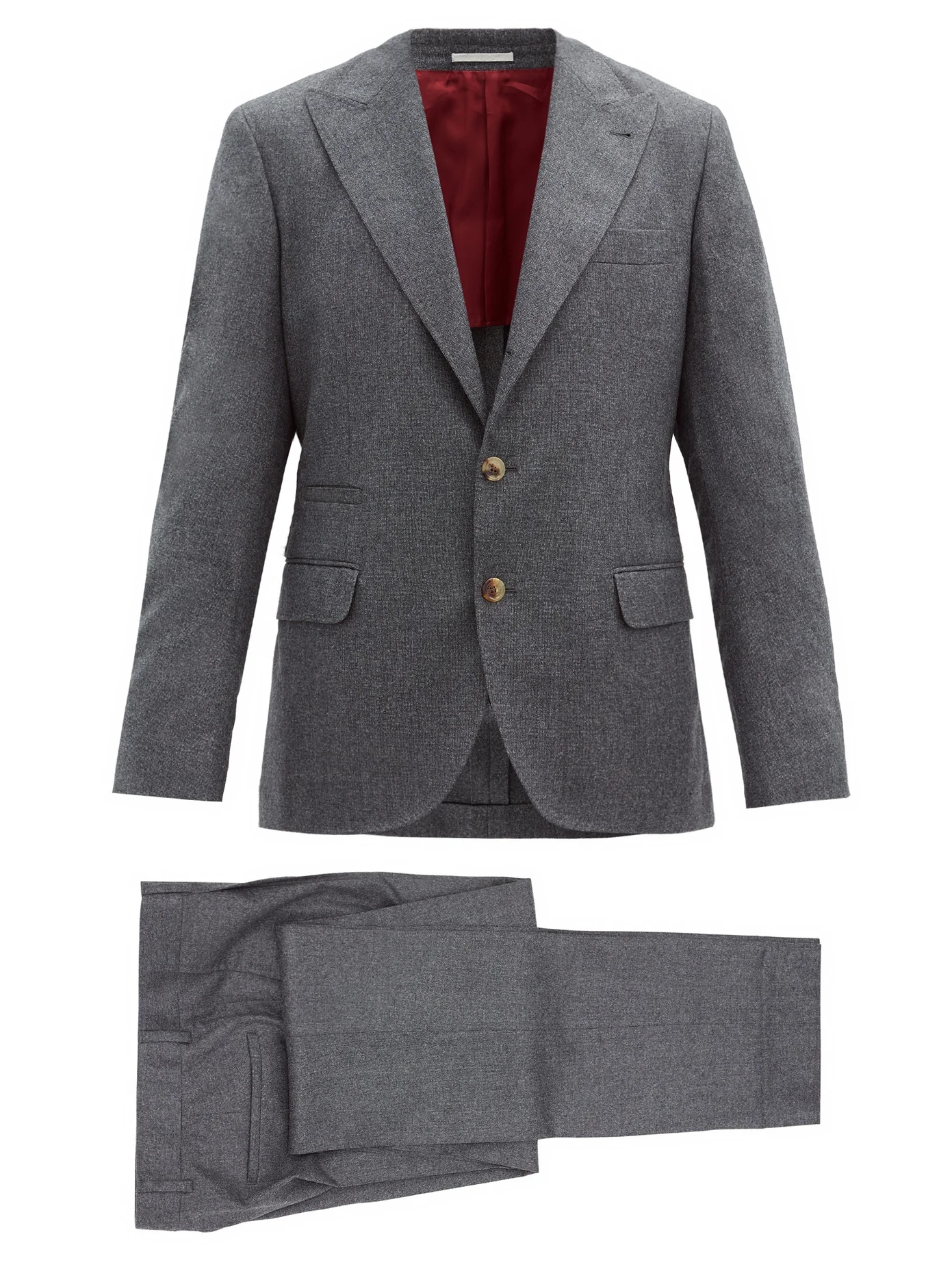 Single-breasted wool suit - 1