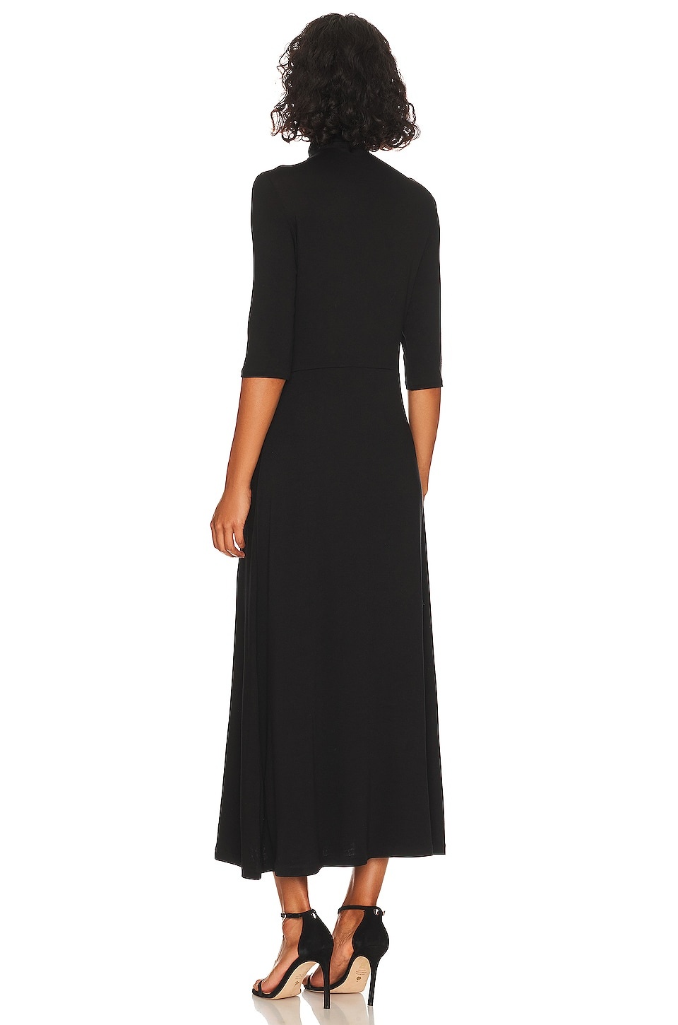 Elbow Sleeve Turtleneck Dress - 3