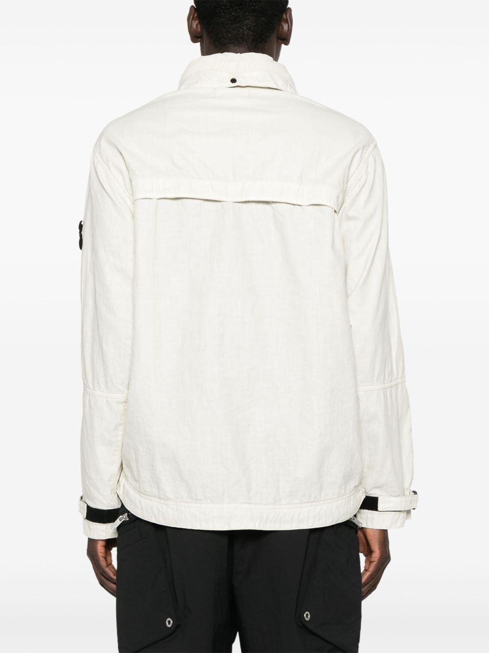 plated-ovd raw-linen jacket - 4