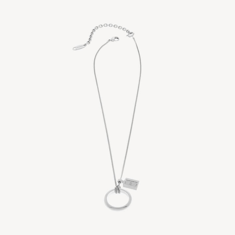 BALENCIAGA Saint-germain Ring Necklace in Shiny Silver outlook