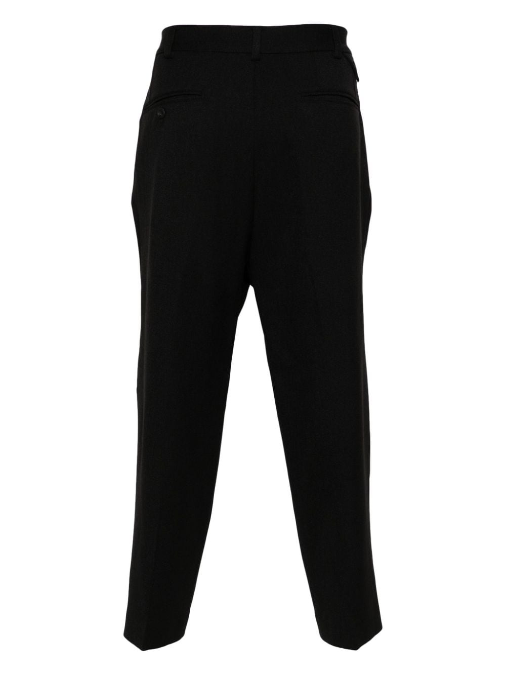 button-fastening cotton tapered trousers - 2