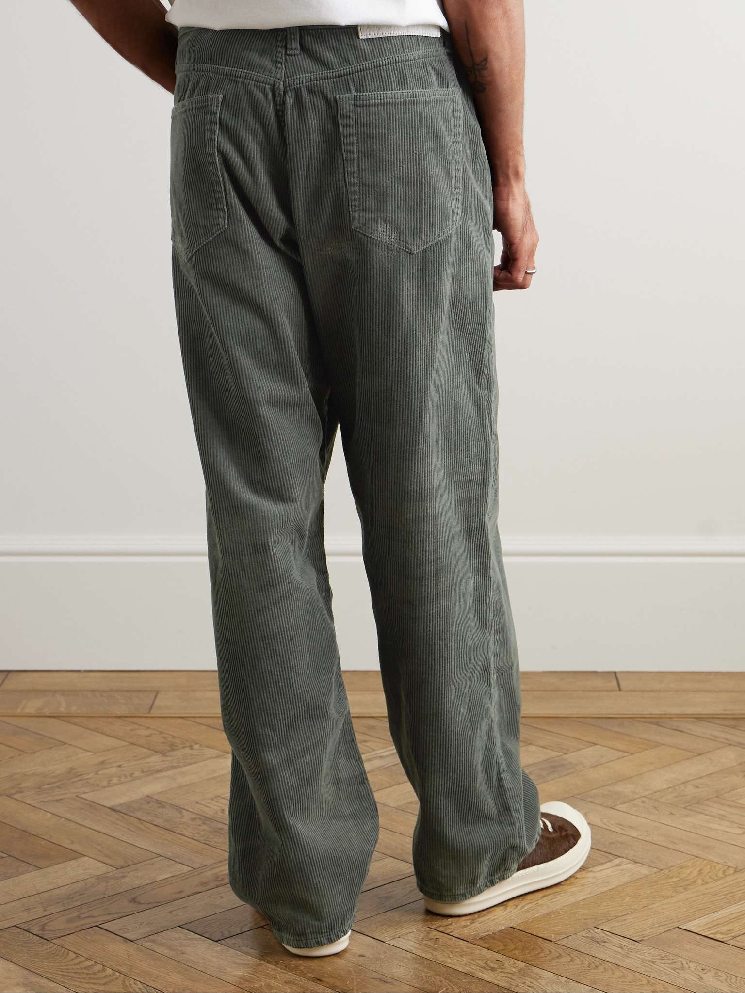 Savage Wide-Leg Distressed Cotton-Corduroy Trousers - 4