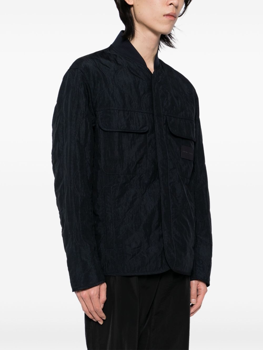 logo-patch padded jacket - 3