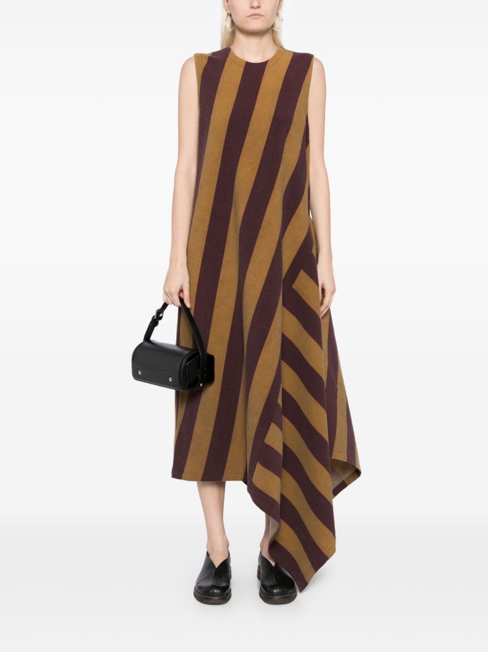 striped asymmetric dress - 2
