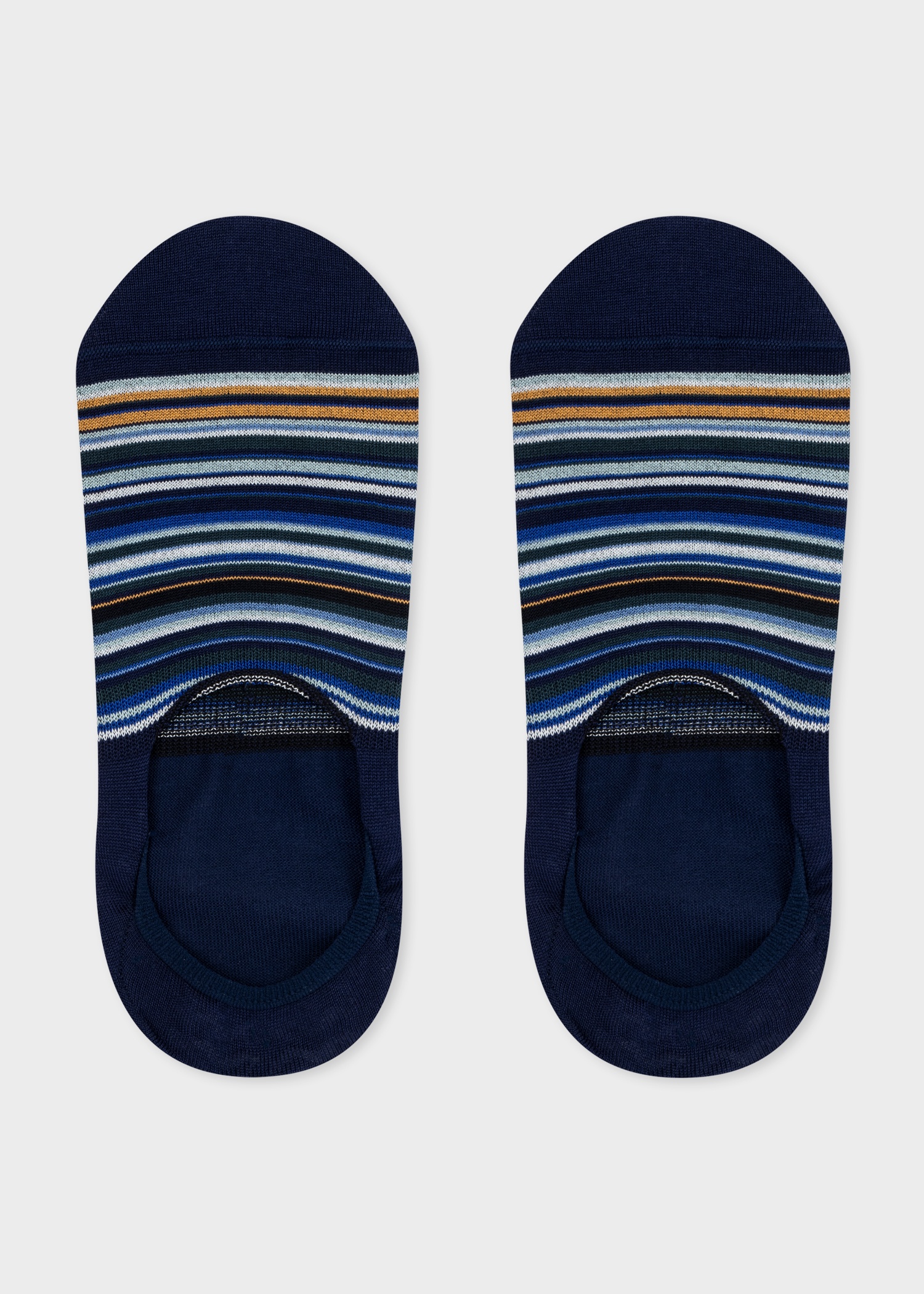 Black, Navy & White 'Signature Stripe' Loafer Socks Three Pack - 2