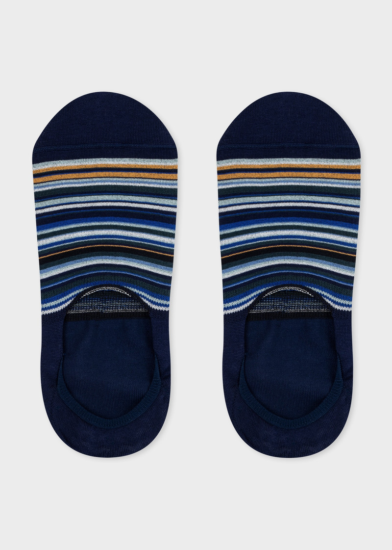 Paul Smith Black, Navy & White 'Signature Stripe' Loafer Socks Three Pack outlook