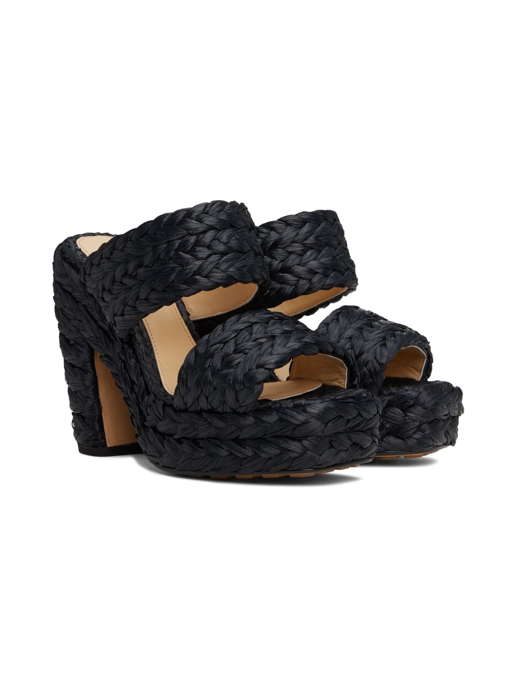 Black Trinity Weave Heeled Sandals - 4