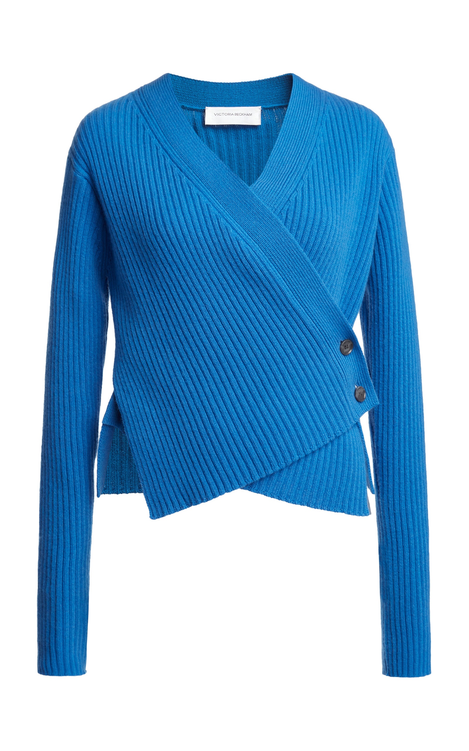 Wrapped Wool-Cashmere Cardigan blue - 1