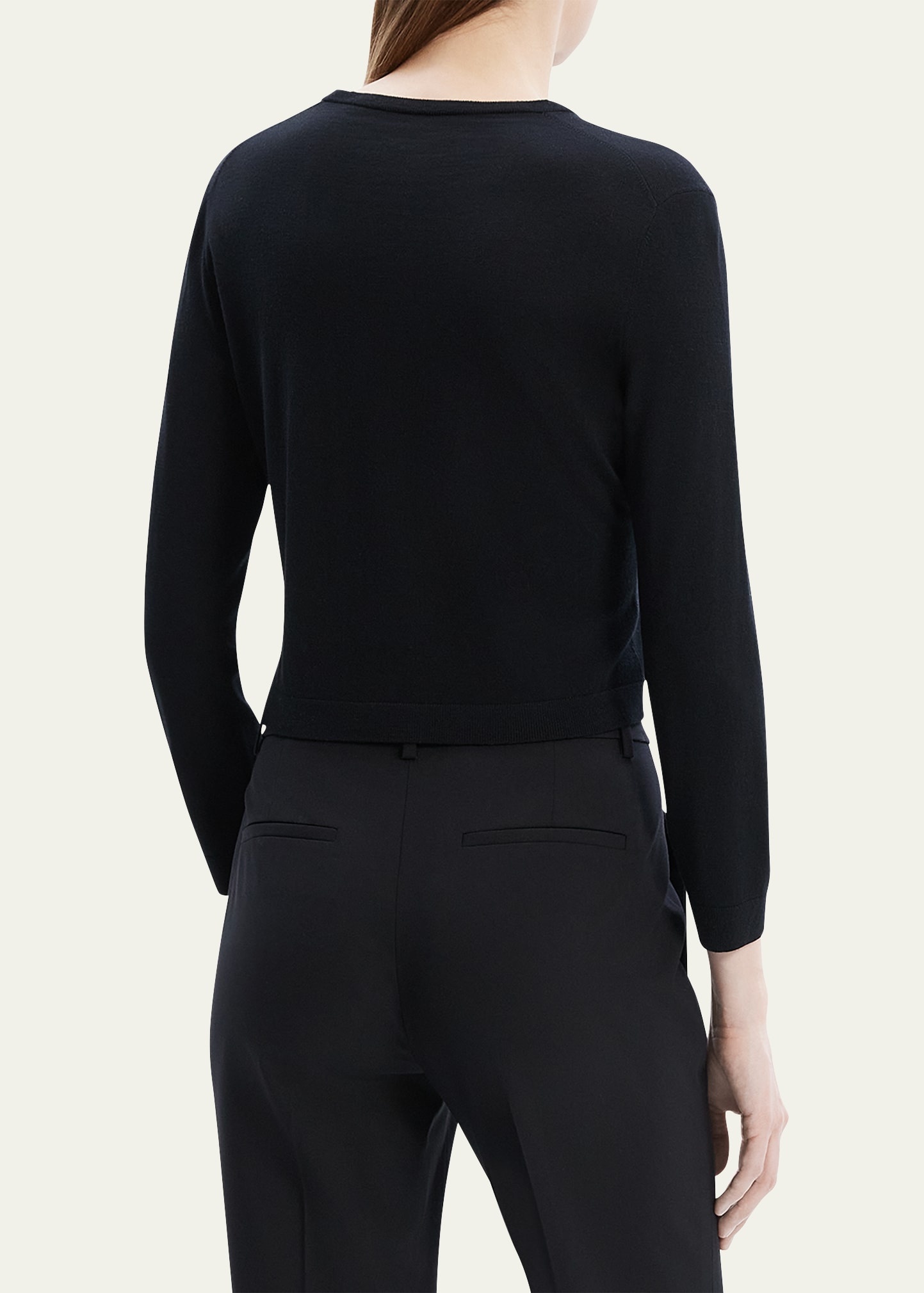 Regal Merino Wool Cropped Cardigan - 3