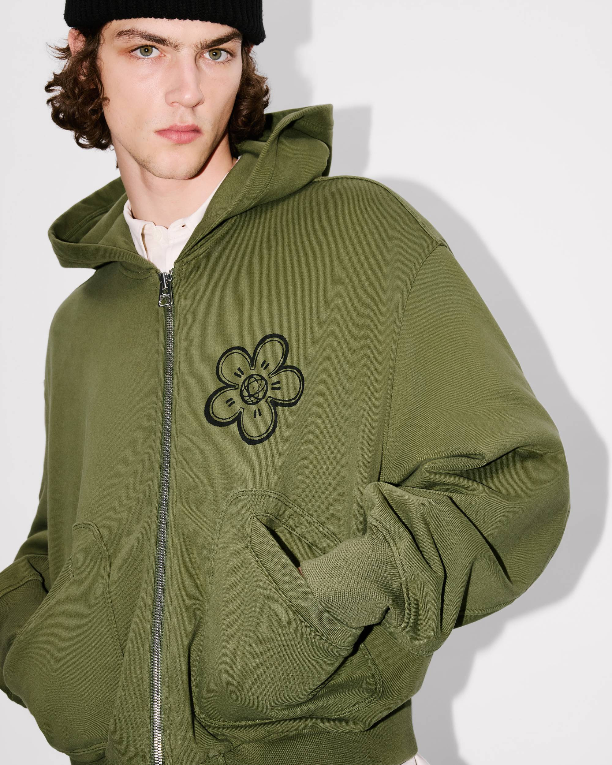 'Kenzo x Futura 2000' boxy full-zip hoodie in cotton - 6