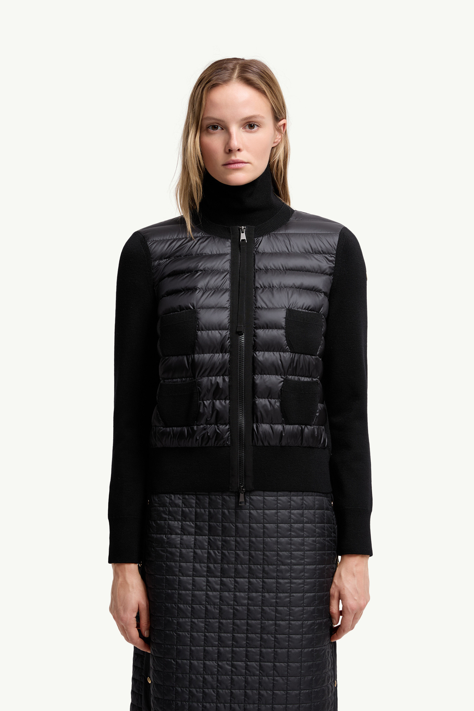 Padded Wool Zip-Up Cardigan - 3