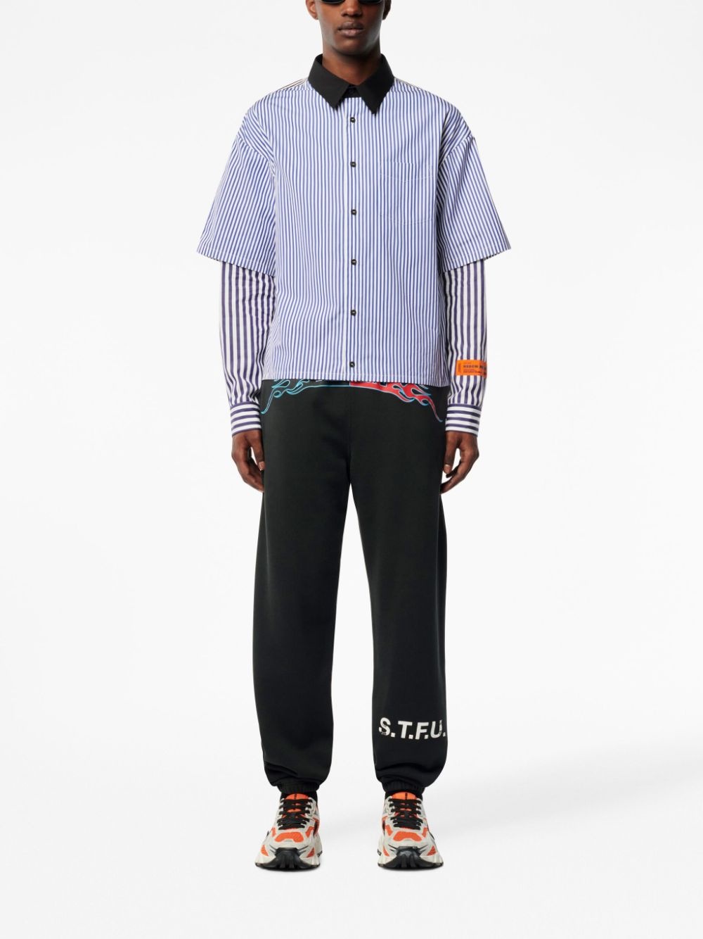 logo-print cotton track pants - 2