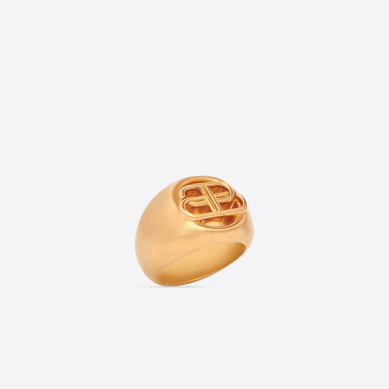 BALENCIAGA Bb Signet Ring in Gold outlook