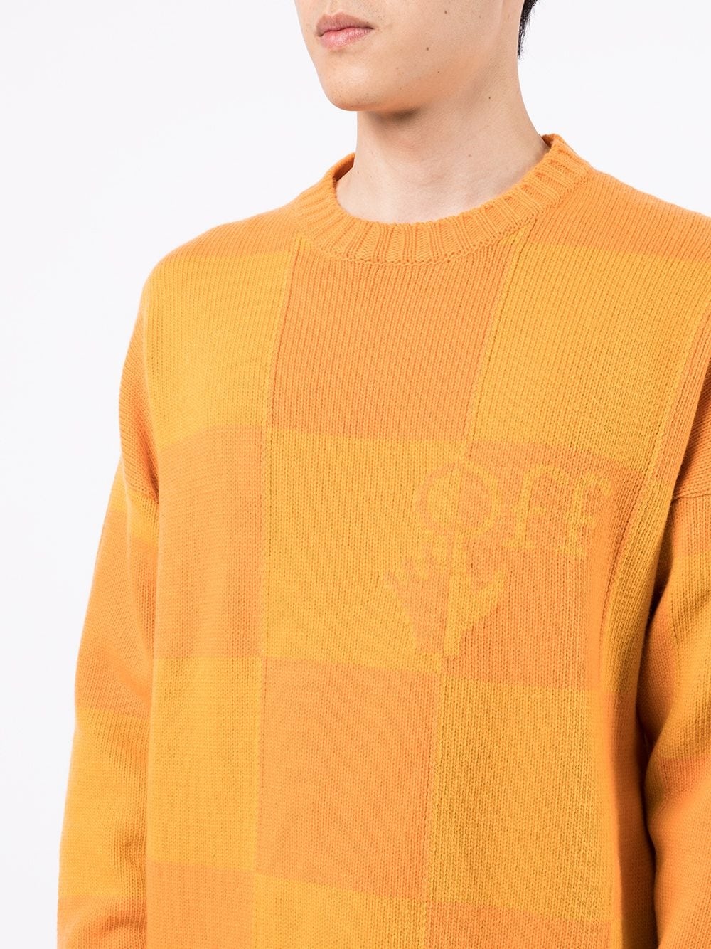 checkerboard logo intarsia-knit jumper - 5