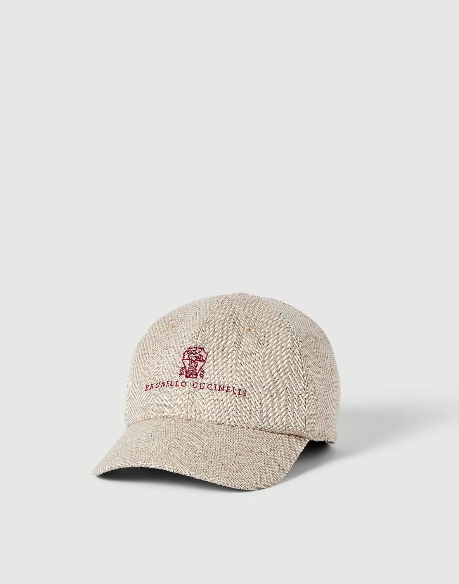 Alpaca, wool and silk chevron baseball cap with embroidered logo - 1