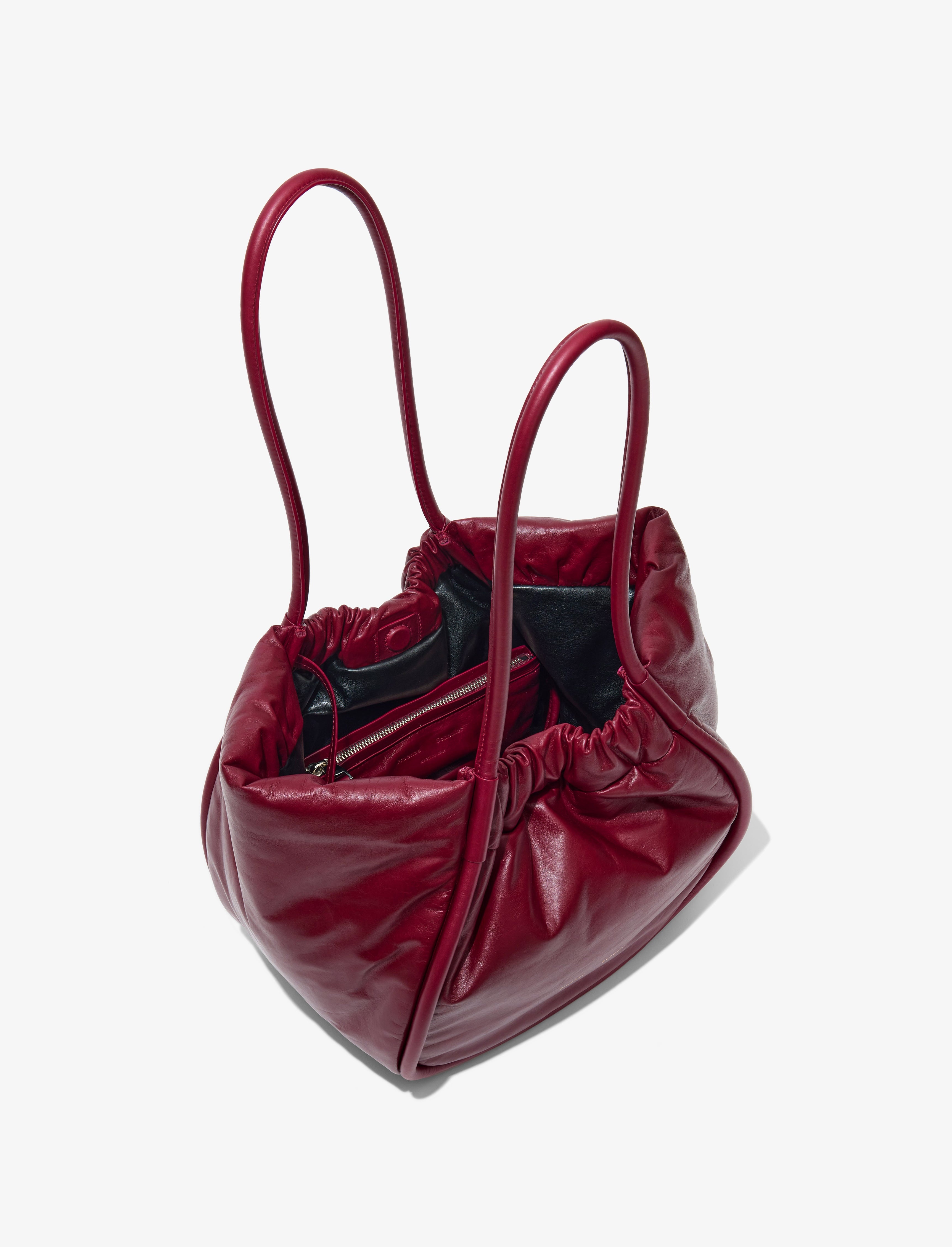 Large Ruched Tote in Puffy Nappa - 5