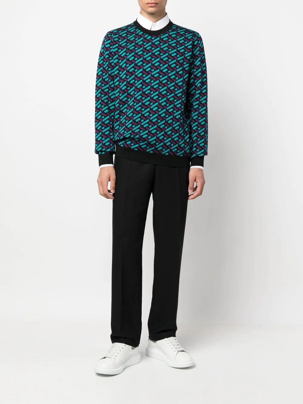 La Greca jacquard wool jumper - 2