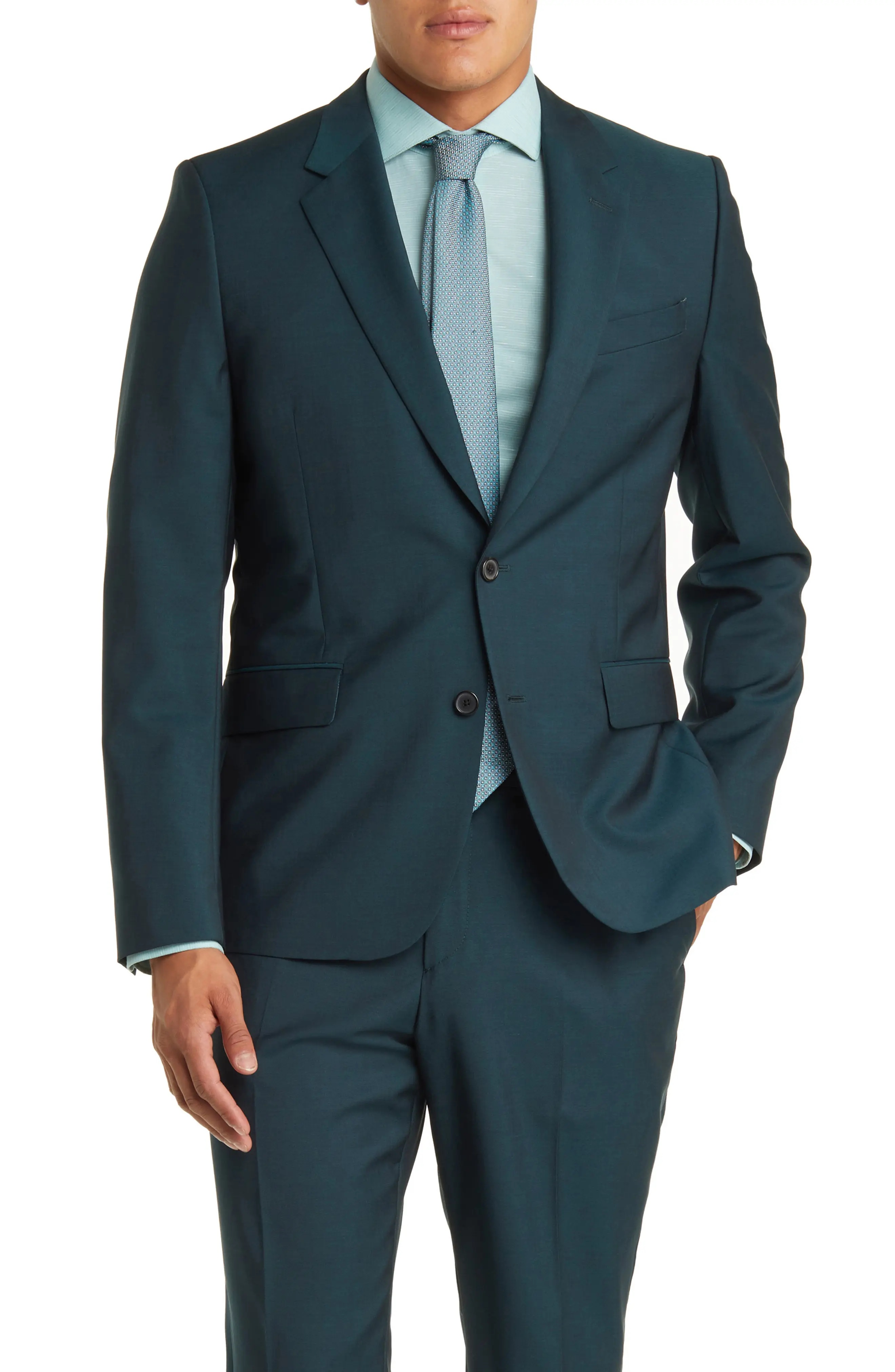 Tailored Fit Wool & Mohair Suit - 6