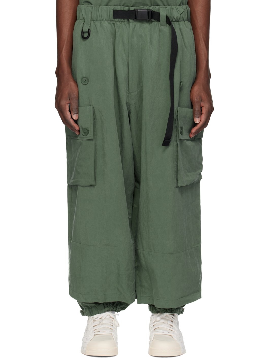 Green Twill Cargo Pants - 1