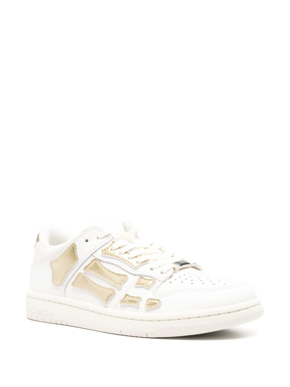 patch-detail leather sneakers - 2