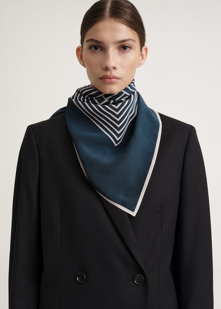 Centered monogram silk scarf dusk - 3