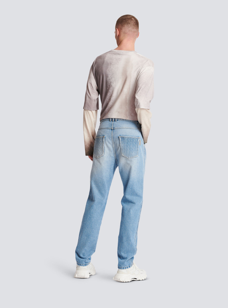 Straight cut cotton jeans 4
