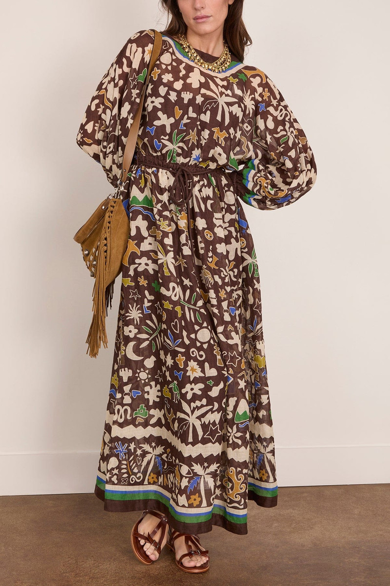 ALÉMAIS Maroc Midi Dress in Multi outlook