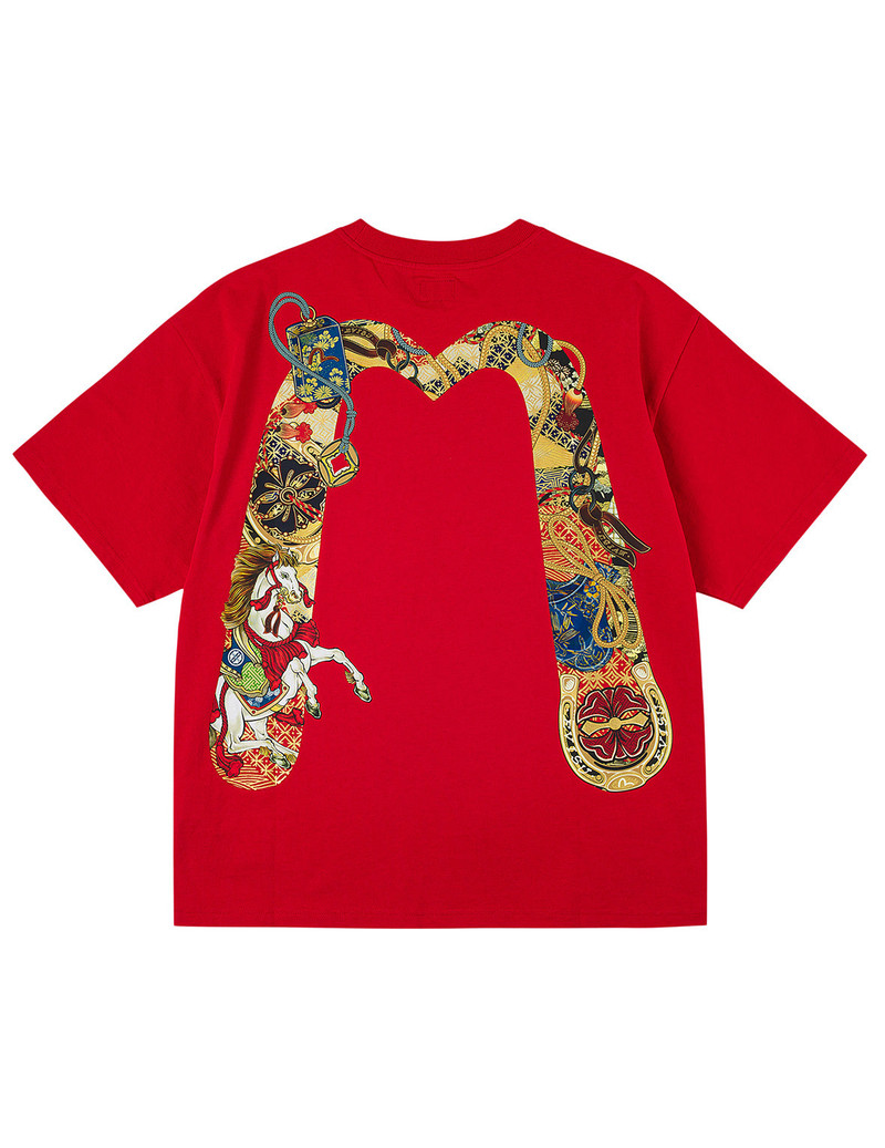 Year Of Horse Daicock Printed T-shirt - Red 1