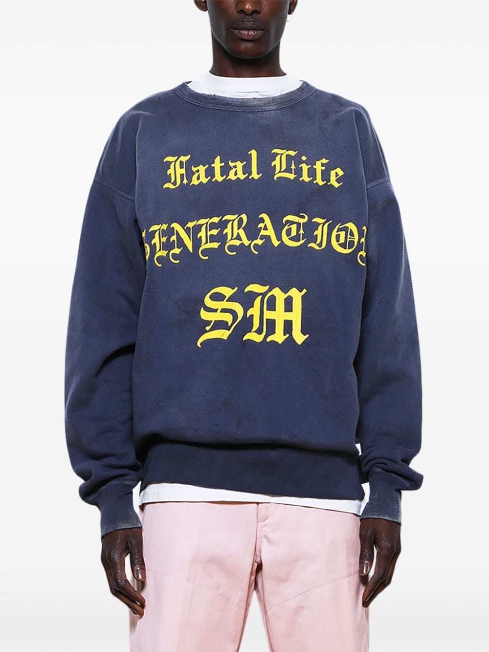 Fatal Life crew-neck cotton sweatshirt - 3