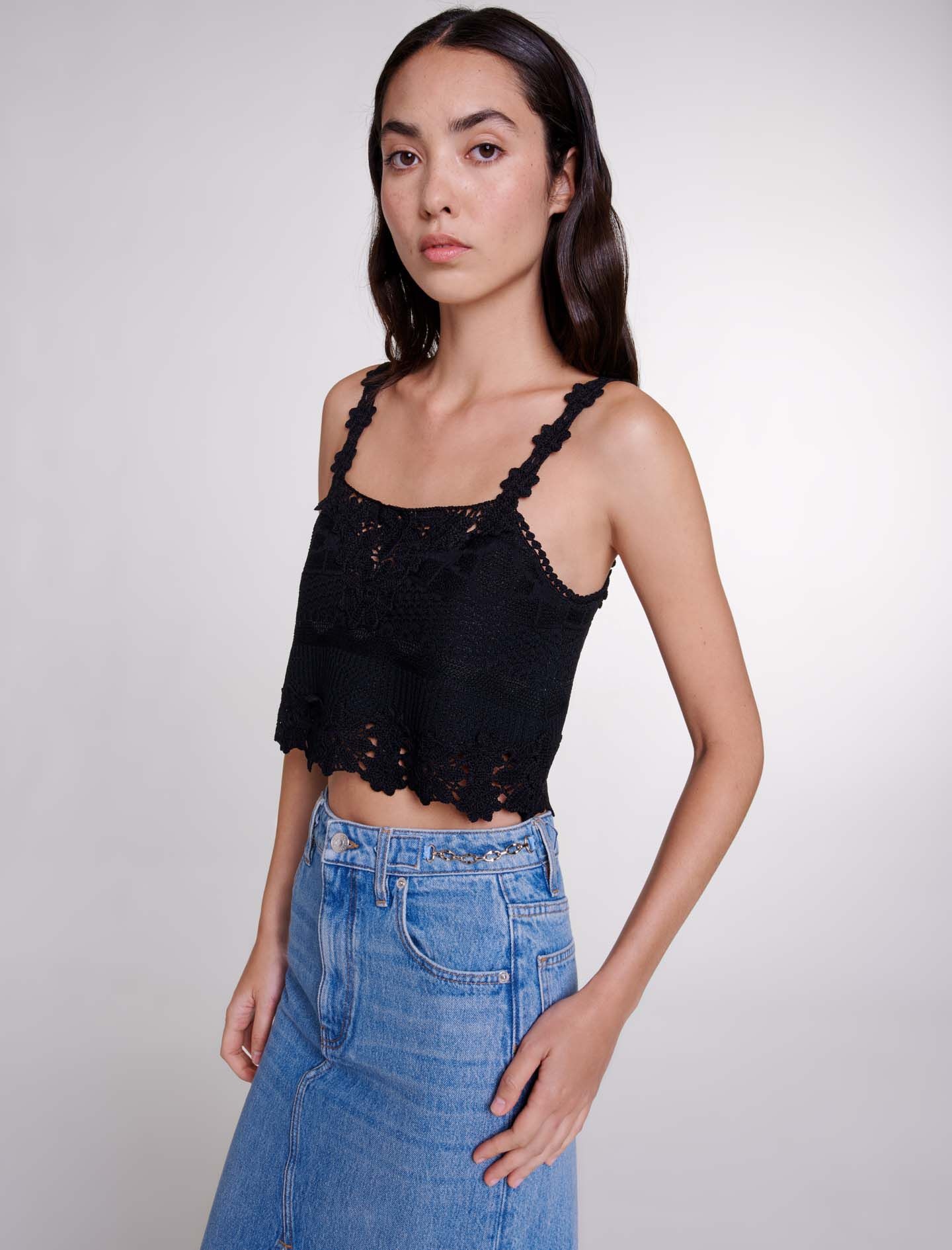 Guipure crop top - 7