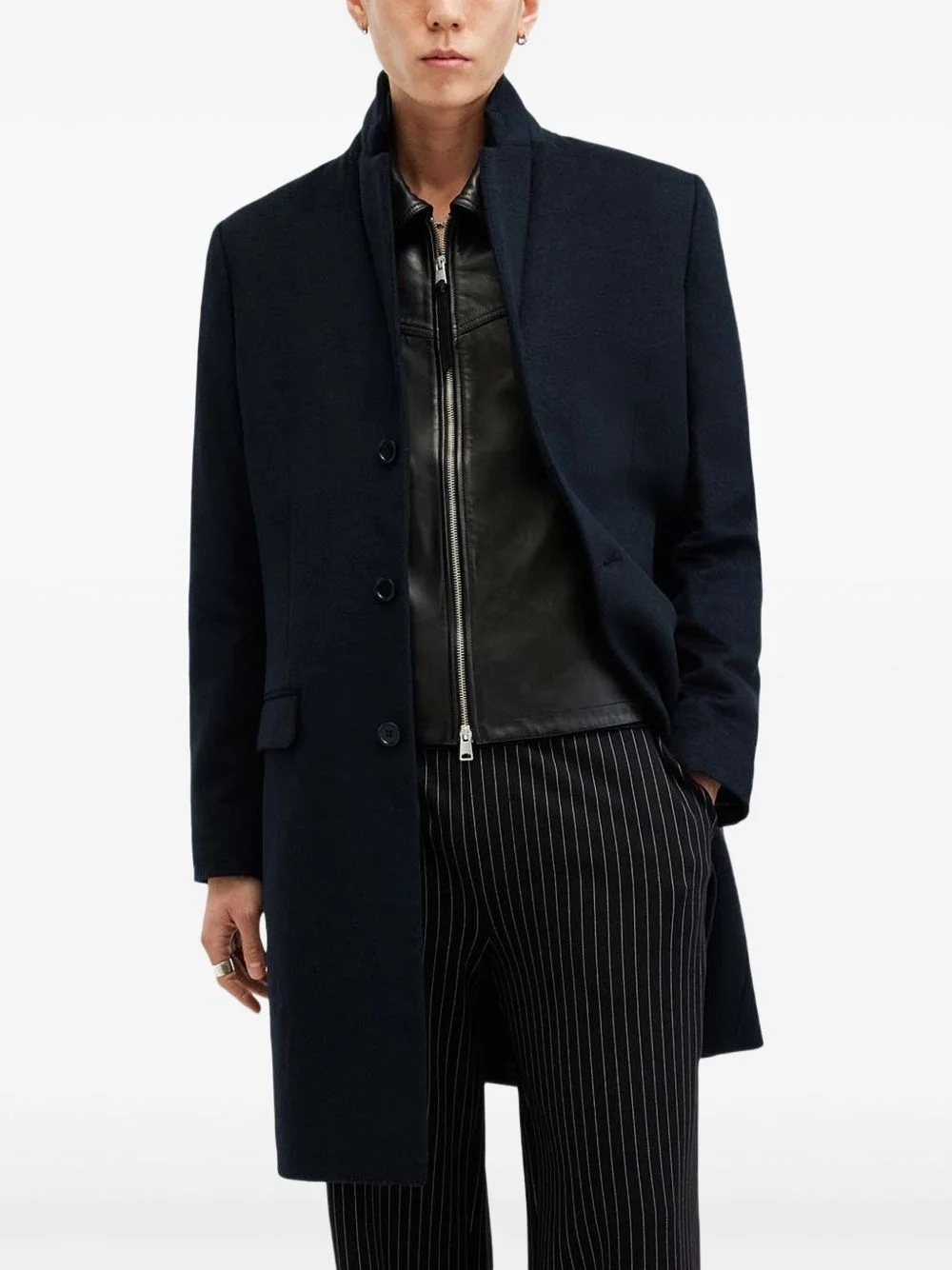 button-fastening single-breasted coat - 1