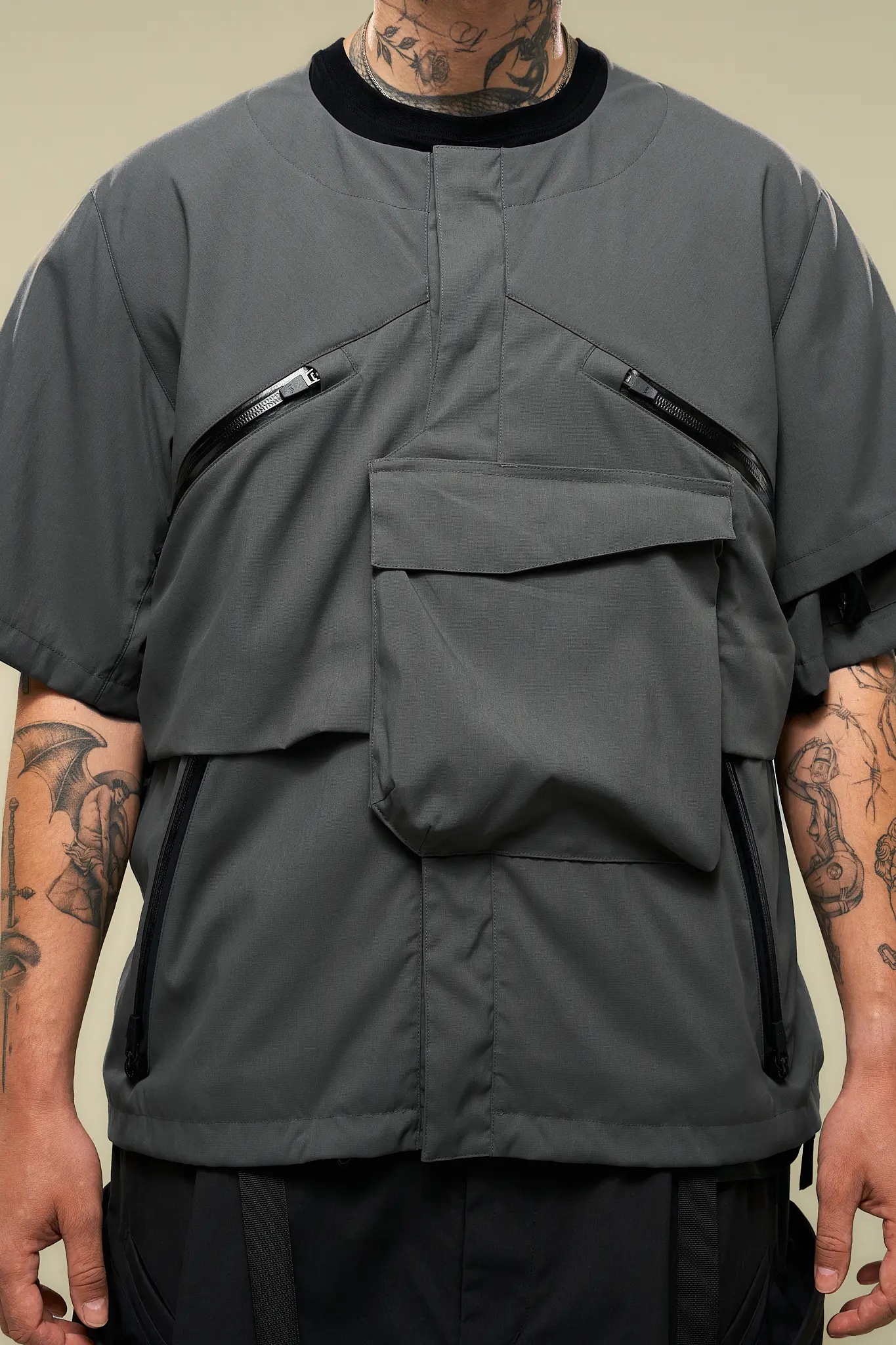V1A-M Nylon Stretch Interops Vest Gray - 9