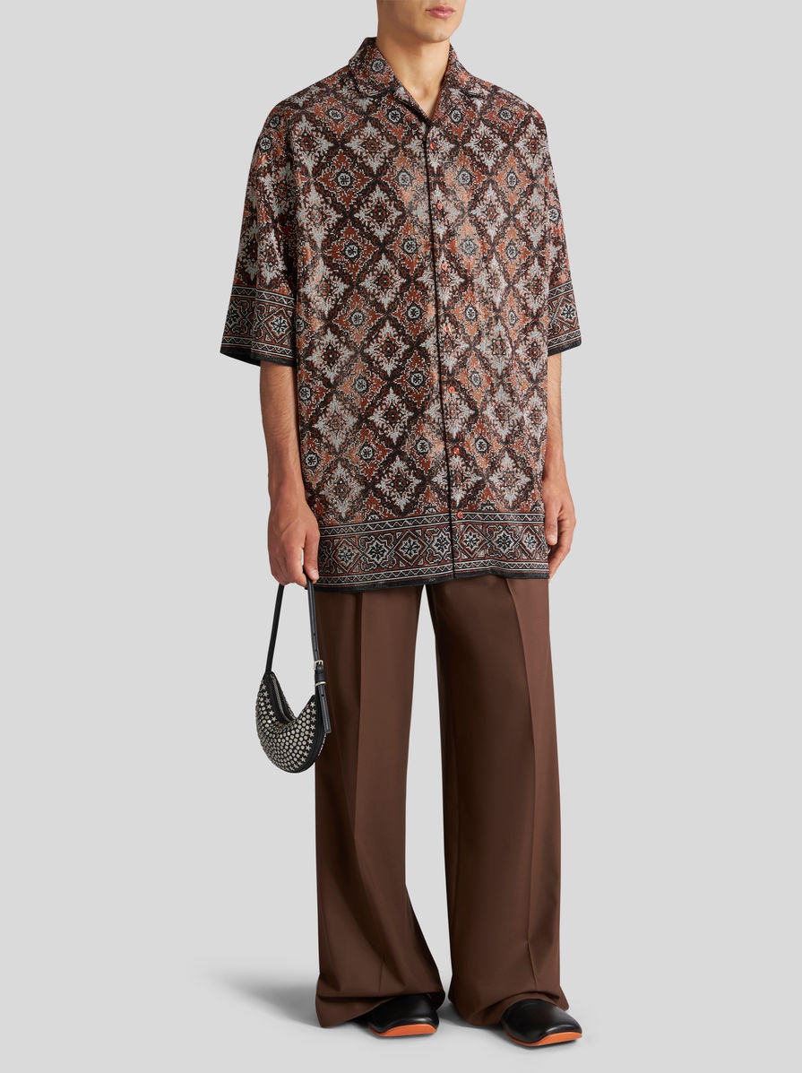 STRETCH WOOL TROUSERS WITH PLEATS - 2