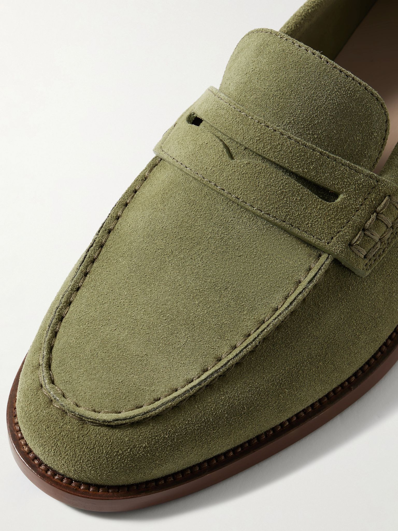 Perry Suede Penny Loafers Green - 5