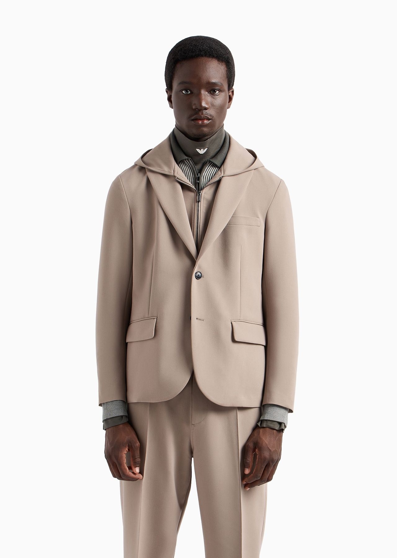 EMPORIO ARMANI Viscose-blend blazer with detachable inner