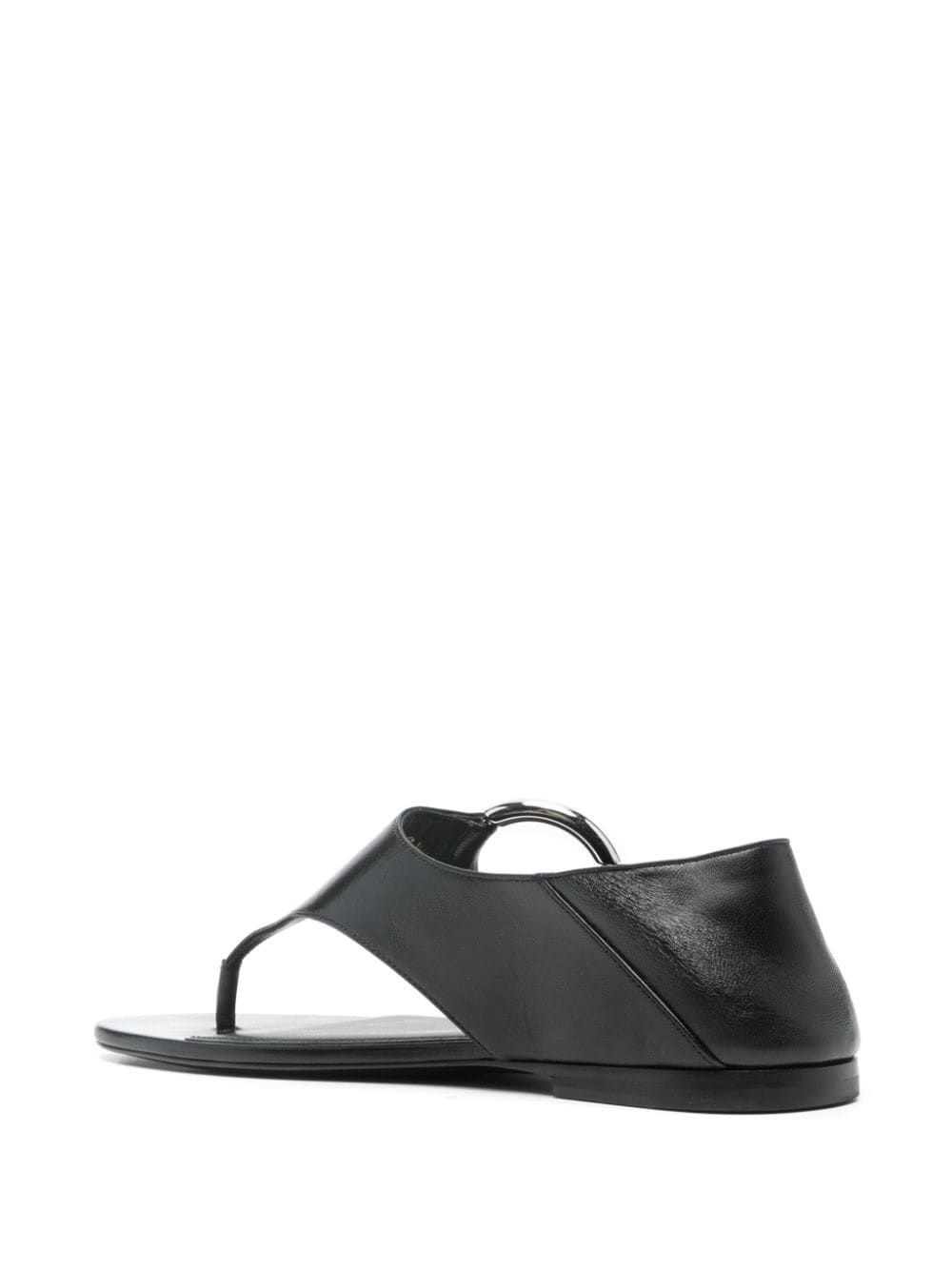 ring leather flat sandals - 3