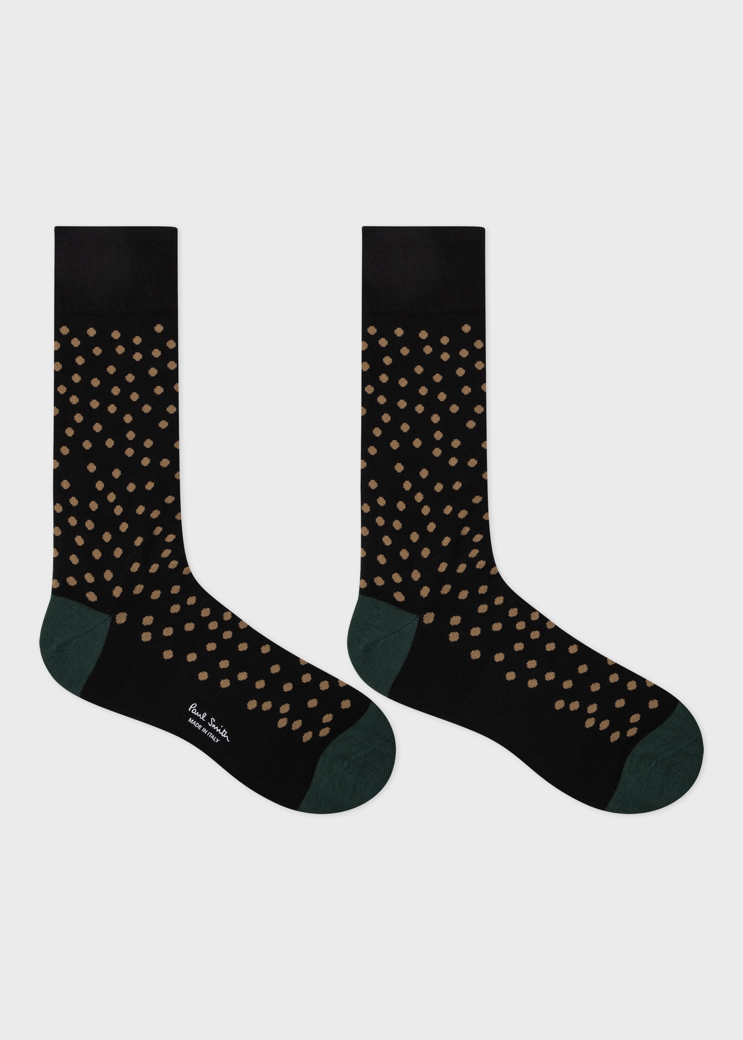 Black Cotton-Blend Polka Dot Socks - 2