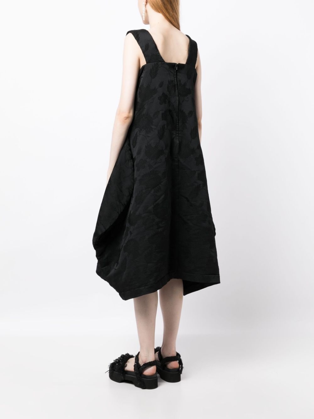 sleeveless jacquard midi dress - 4