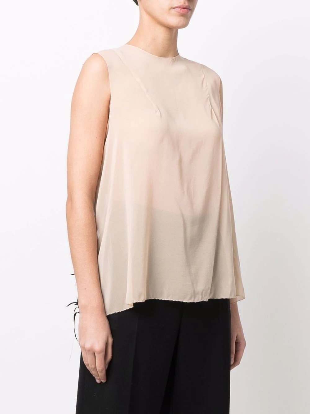 cut-out detail sleeveless blouse - 3