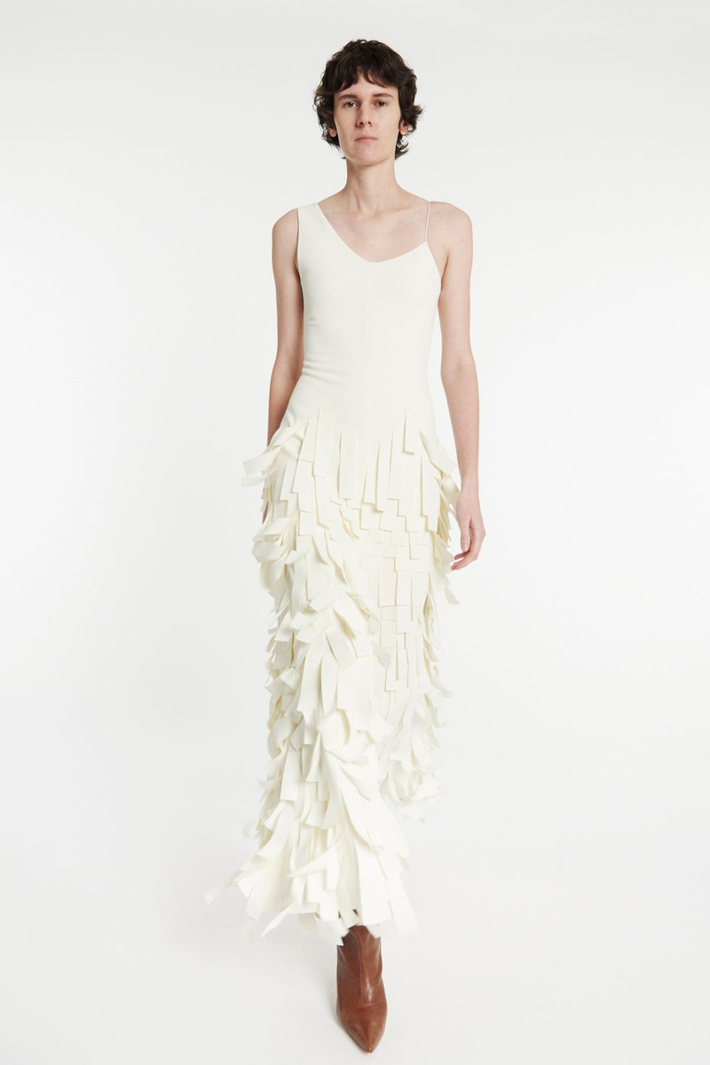 A.W.A.K.E. MODE MULTI RECTANGLE MAXI DRESS WITH FRONT AND BACK SLITS IVORY outlook
