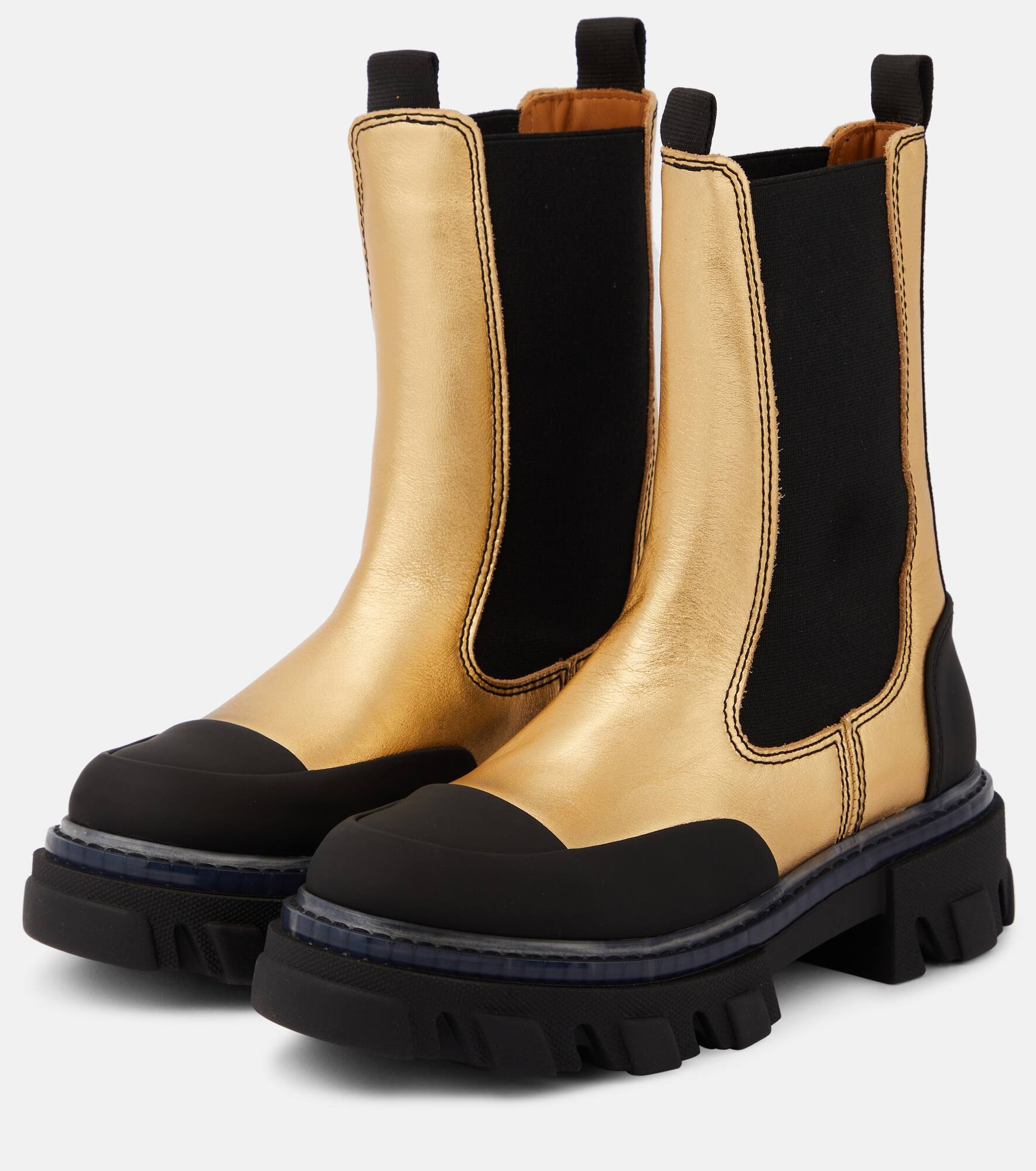 Metallic leather Chelsea boots - 5