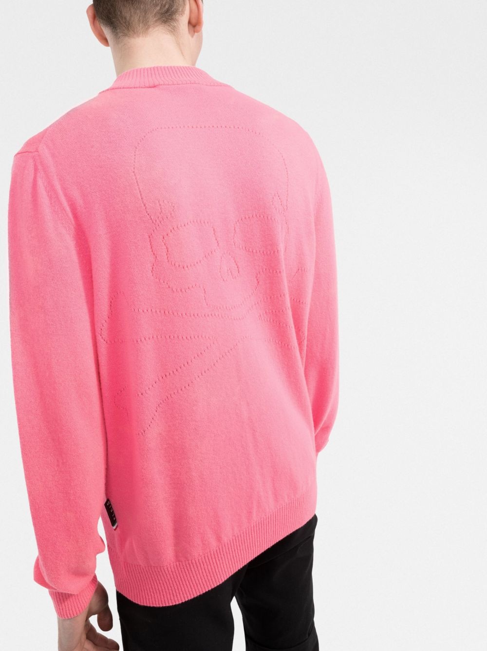 logo-patch zip-up cardigan - 3
