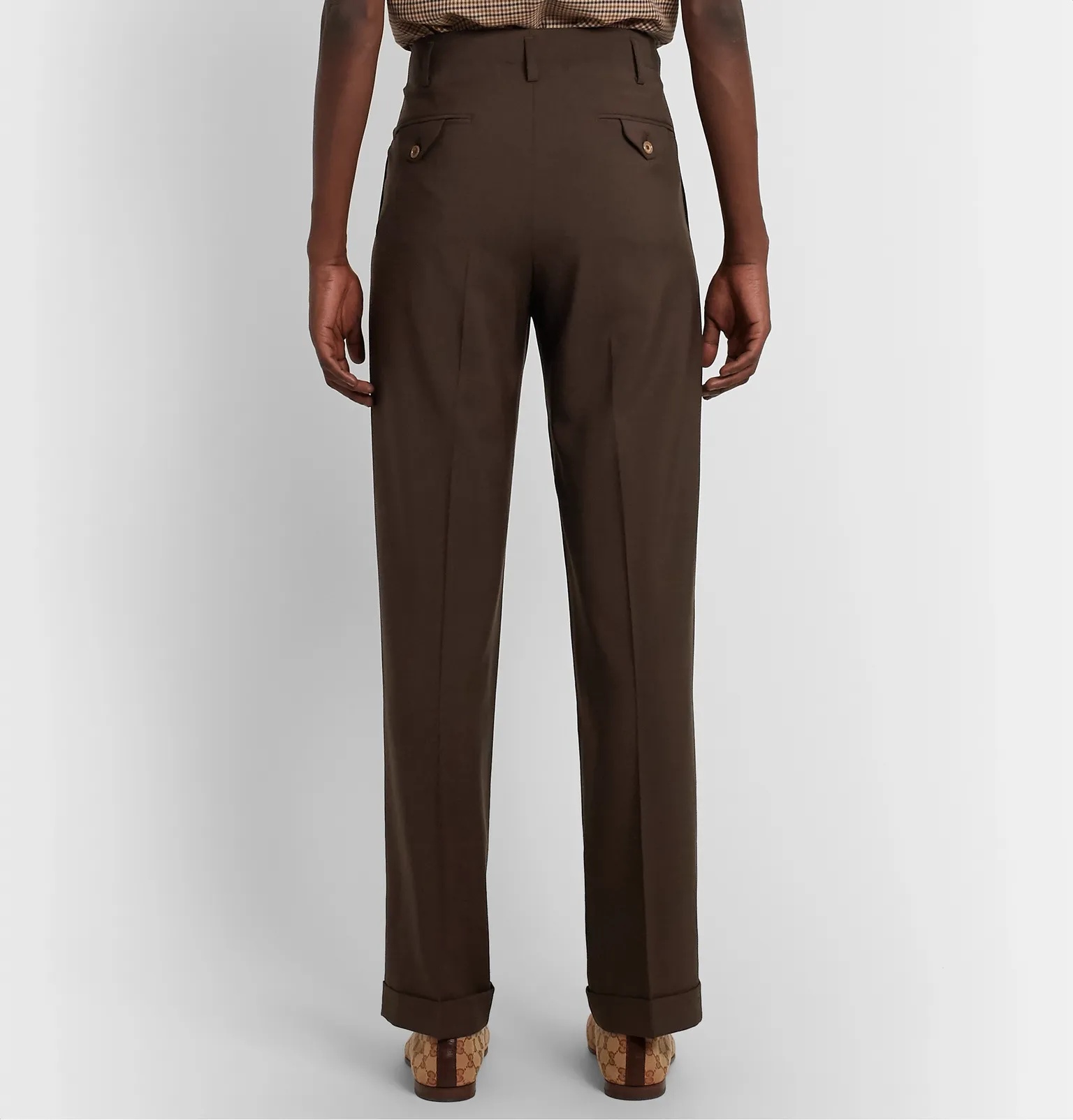 Wide-Leg Grain de Poudre Wool Trousers - 5