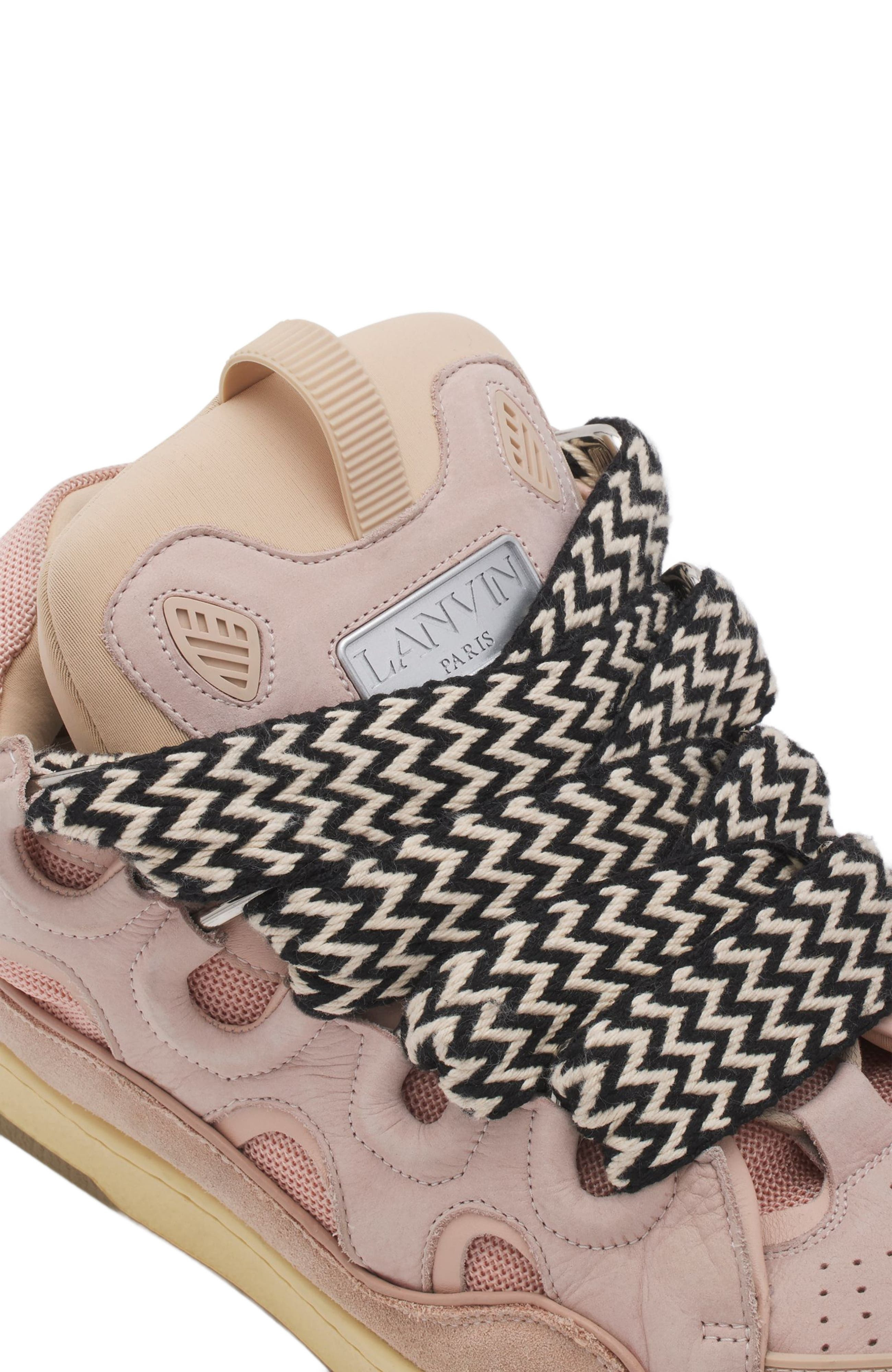 Lanvin LEATHER CURB SNEAKERS in Pale Pink at Nordstrom - 5