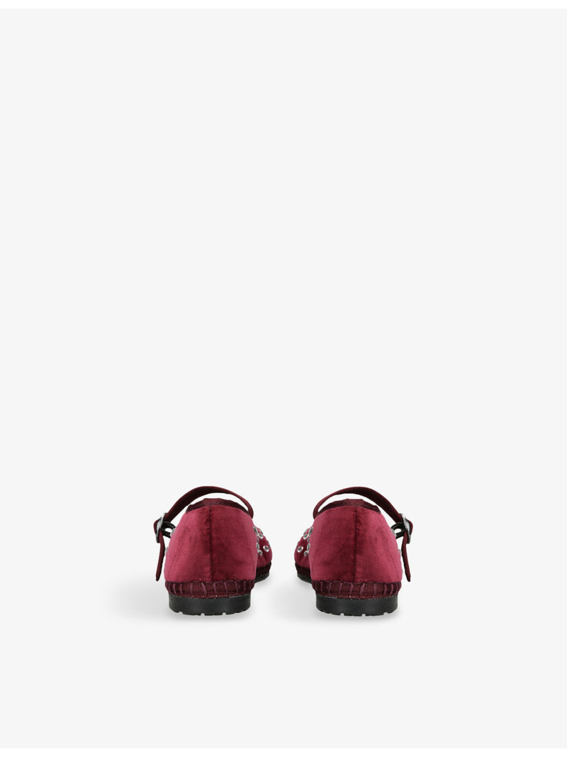 FLABELUS Mae Studded Velvet Mary-Jane Flats outlook