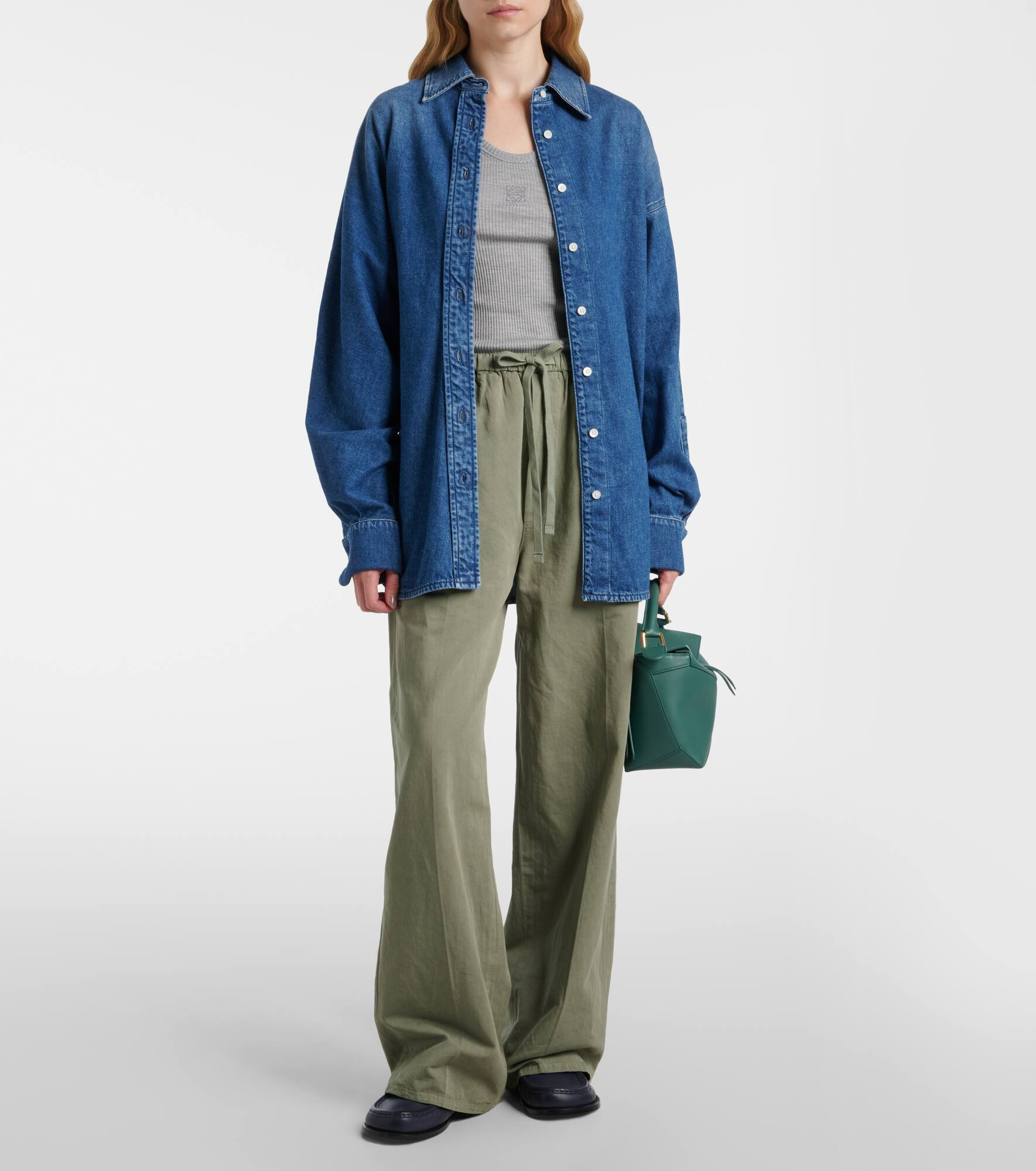 Aurora cotton and linen wide-leg pants - 2