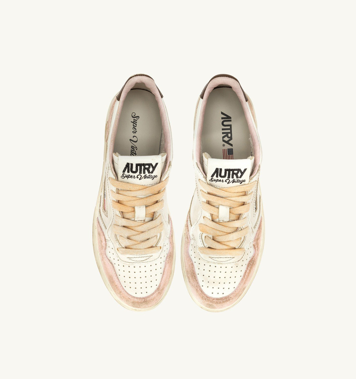 MEDALIST LOW SUPER VINTAGE SNEAKERS IN NUDE AND SEPIA LEATHER SUEDE - 5